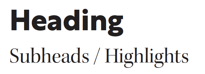 Font comparison – Heading & Subheading