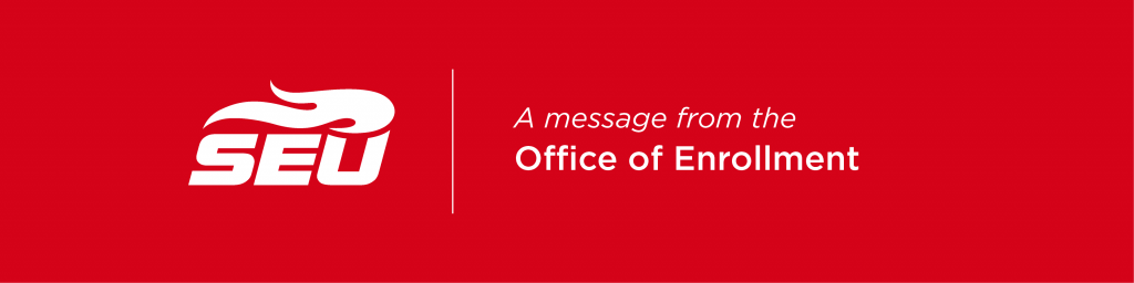 Red and white email header "A Message from the Office of Enrollment"